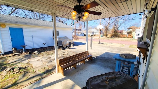 view of patio / terrace with ceiling fan