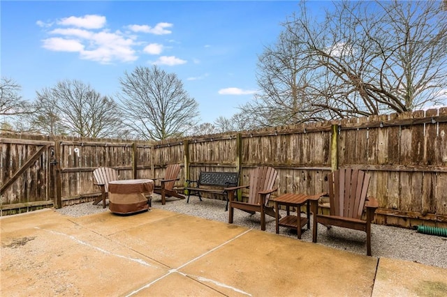 view of patio featuring fence private yard