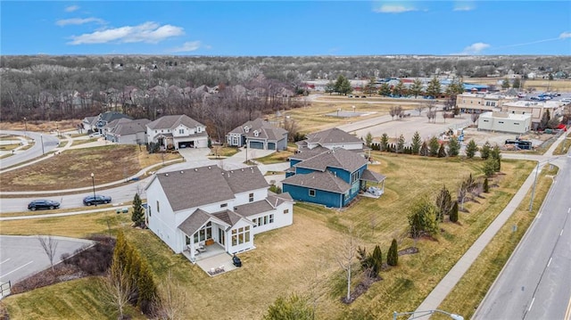 drone / aerial view featuring a residential view