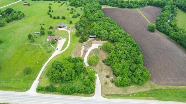 aerial view with a rural view