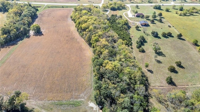 bird's eye view featuring a rural view