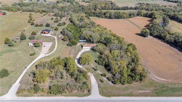 bird's eye view featuring a rural view