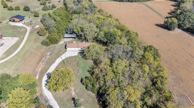 drone / aerial view with a rural view