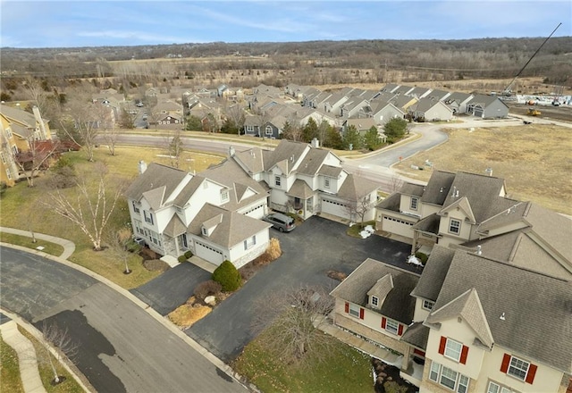 aerial view featuring a residential view