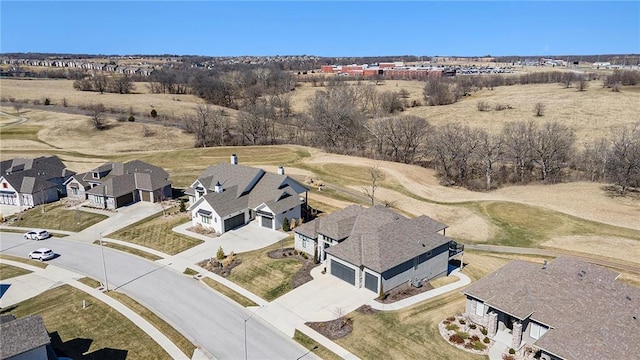 drone / aerial view with a residential view