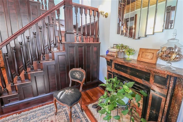 interior space with wood finished floors