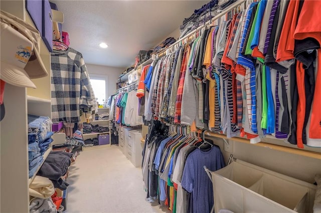 spacious closet with carpet floors