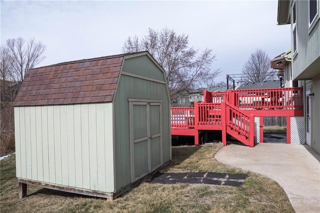 view of shed