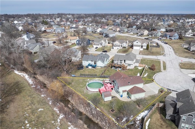 bird's eye view featuring a residential view