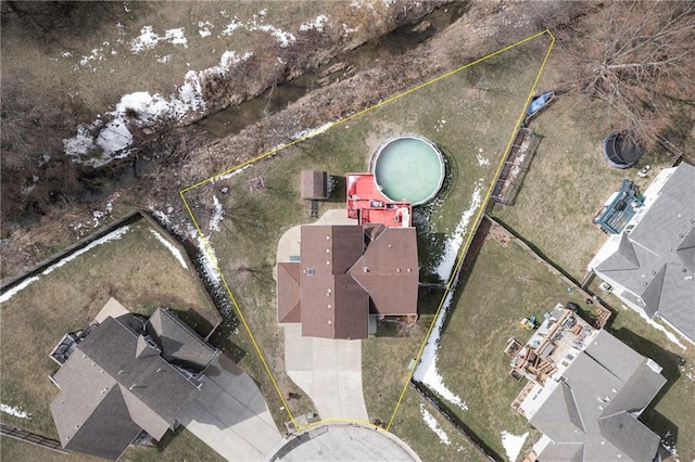 bird's eye view featuring a residential view