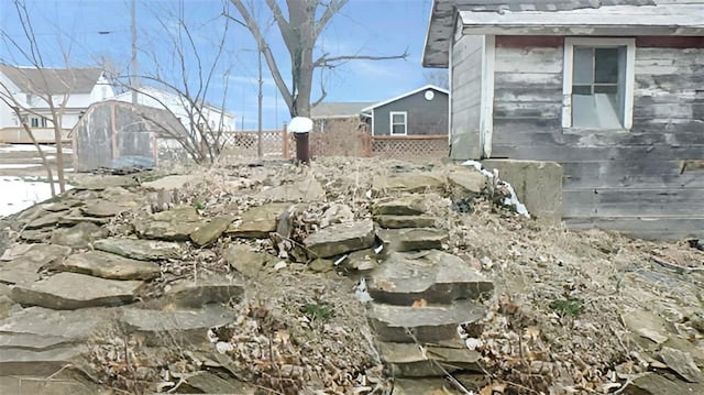 view of yard with fence