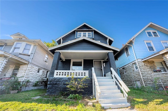 view of front of property with covered porch