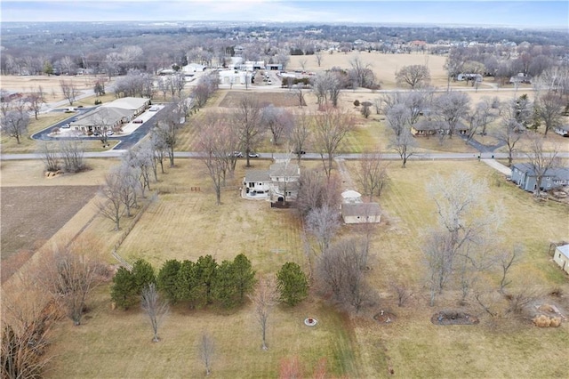 drone / aerial view with a rural view