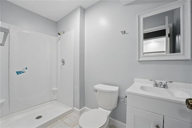 14953 W 124th Ter, Olathe, KS 66062 - bathroom with toilet, vanity, a shower, and baseboards