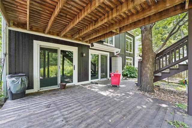 14953 W 124th Ter, Olathe, KS 66062 - wooden terrace with stairs