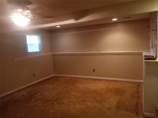 basement featuring baseboards