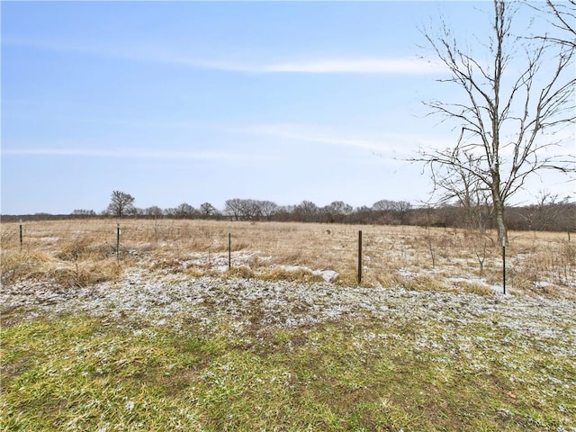 view of yard with a rural view