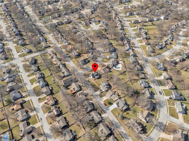 bird's eye view with a residential view