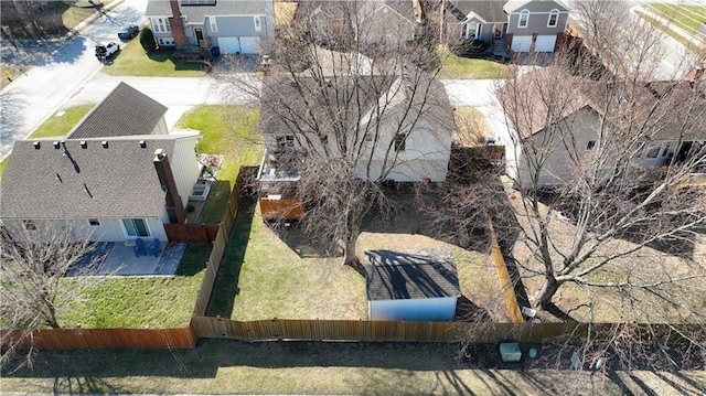 bird's eye view with a residential view