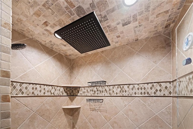 details with tiled shower