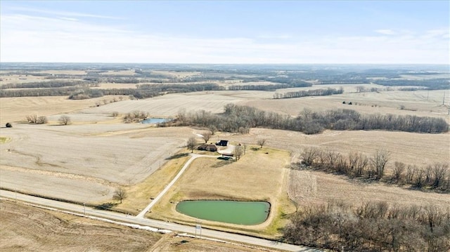 aerial view featuring a rural view