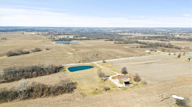 drone / aerial view with a rural view