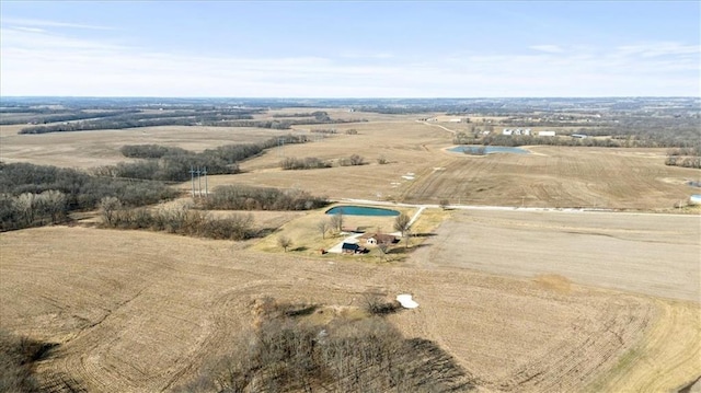 aerial view featuring a rural view