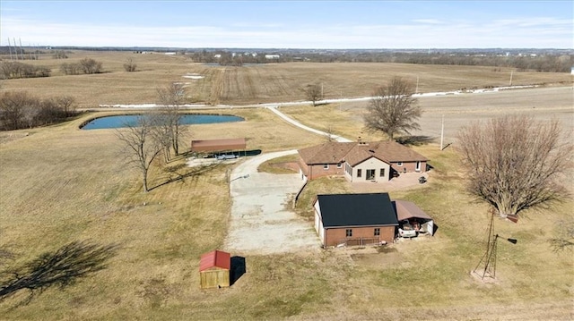 drone / aerial view with a rural view