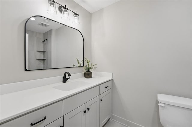 1506 NW 106th Ter, Kansas City, MO 64155 - bathroom featuring vanity, baseboards, toilet, and visible vents