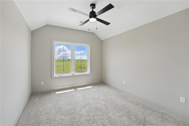 1506 NW 106th Ter, Kansas City, MO 64155 - carpeted empty room featuring baseboards, ceiling fan, and lofted ceiling