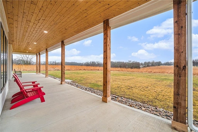 view of patio featuring a rural view