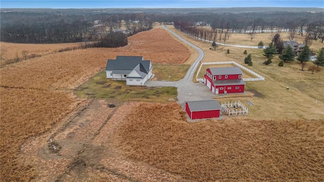 drone / aerial view featuring a rural view