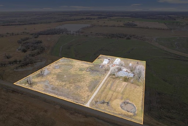 aerial view featuring a rural view