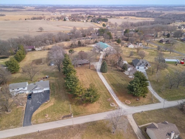 bird's eye view with a rural view