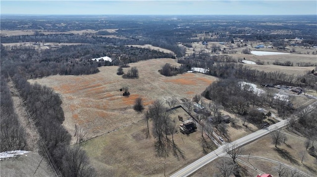 bird's eye view with a rural view