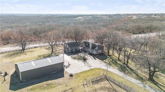 bird's eye view with a rural view