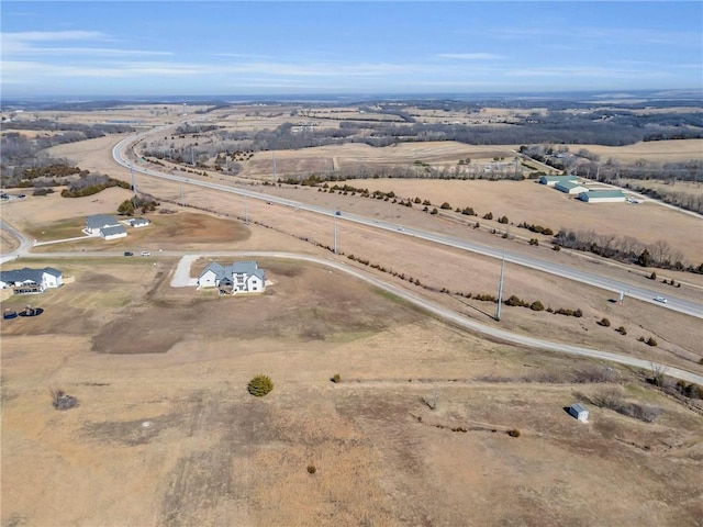 aerial view with a rural view