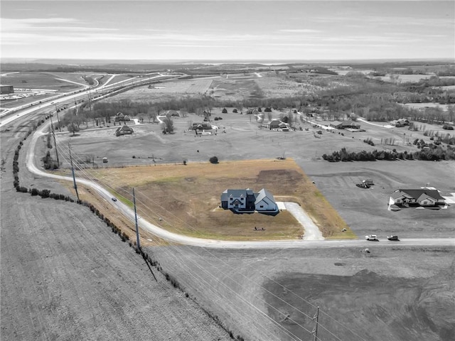 aerial view with a rural view