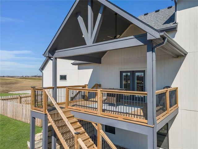 wooden terrace with stairway