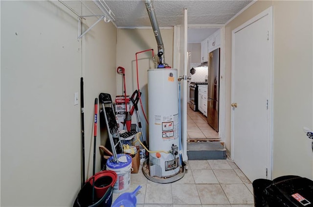 utility room featuring gas water heater