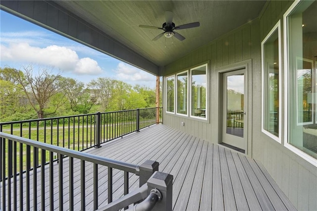 1510 NW 106th Ter, Kansas City, MO 64155 - wooden terrace with a ceiling fan