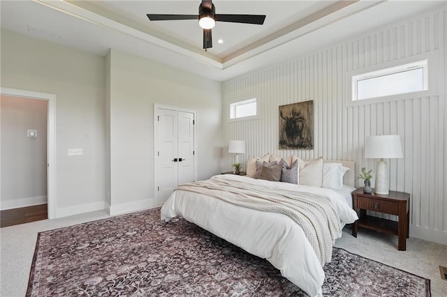 1510 NW 106th Ter, Kansas City, MO 64155 - bedroom featuring carpet floors, a ceiling fan, baseboards, and a closet