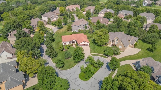 aerial view with a residential view