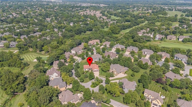 bird's eye view with a residential view