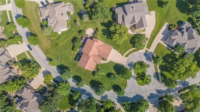 aerial view with a residential view