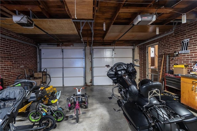 garage featuring a garage door opener