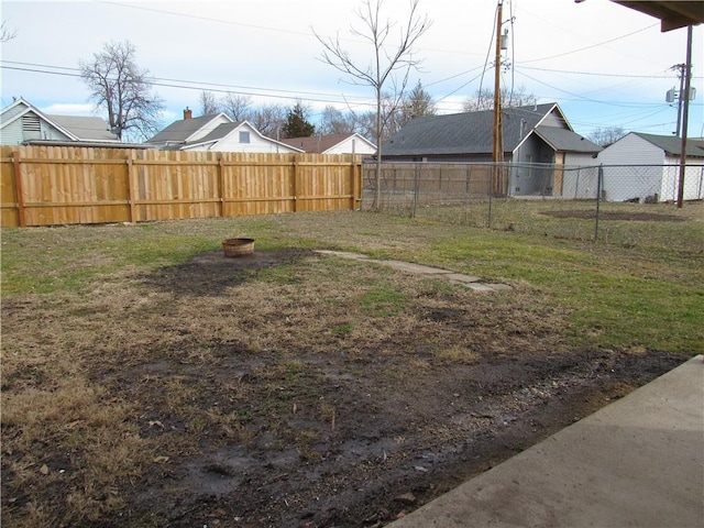 view of yard with fence