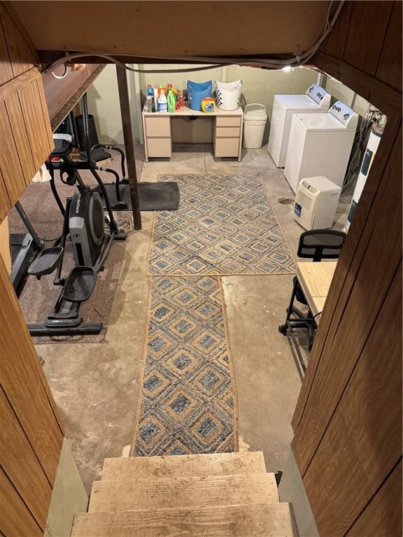 interior space with washer and dryer