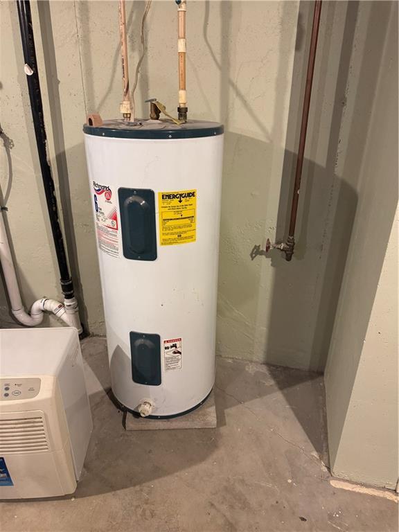 utility room with water heater