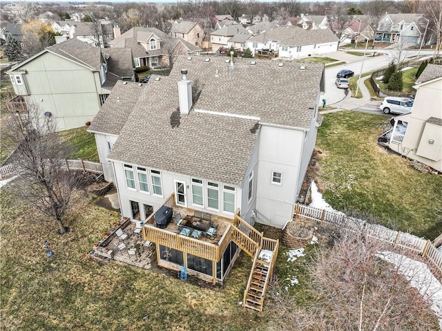 bird's eye view with a residential view